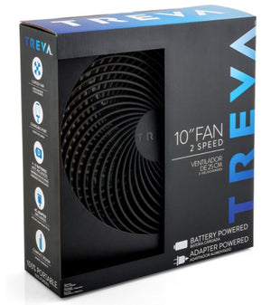 O2Cool Treva 10" Battery Operated Portable Fin Fan with AC Adapter