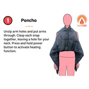 ExtremeHEAT Heated Blanket/Poncho without Battery