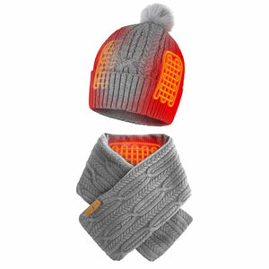 ActionHeat 5V Battery Heated Cable Knit Hat & Scarf Bundle