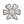 Light grey and grey cooling pad by Onyx Cool with a hexagonal center and six petal-shaped sections.