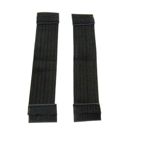 Black fabric knee straps by Onyx Cool, with visible hook-and-loop fasteners on each end.