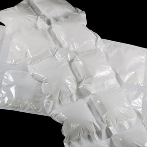 White cooling paks for gloves by Oro Sports, with individual segmented pockets and a glossy finish.