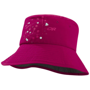 Fig Women's Solaris Sun Bucket by Outdoor Research featuring a subtle branch and dot pattern, 'OR' logo, and textured brim.