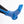 Blue foot and ankle cold therapy wrap by Polar Products with white-striped elastic straps and perforated material, connected to blue tubes on a leg.