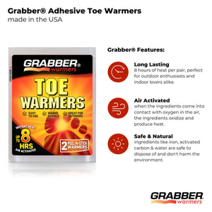 Grabber Warmers 6+ Hour Toe Warmers - 8 Cases