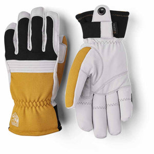 Hestra Unisex Couloir 5-Finger Ski Gloves (Black/White, 10)