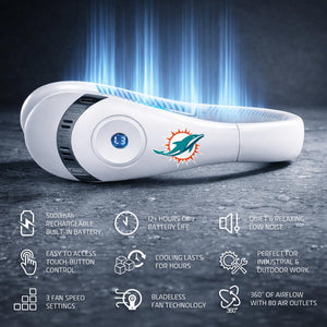 AlphaCool Miami Dolphins Wearable Personal Bladeless Neck Fan