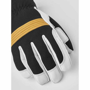 Hestra Unisex Couloir 5-Finger Ski Gloves (Black/White, 10)