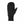 Single black mitten by Seirus with ribbed cuff, dark textured thumb tip, and subtle logo.