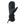 Black heated mittens by Seirus, featuring a leather-like palm with stitching, a fabric cuff, and an adjustable drawstring.