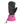 Pink and black puff mitt by Seirus with a black palm featuring embossed text, quilted pink cuff, and drawstring.