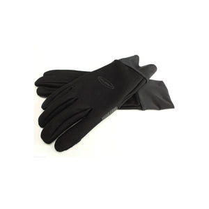 Black Hyperlite all-weather gloves by Seirus, featuring ribbed cuffs and a subtle brand logo on the back.