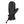 Black leather women's mitten by Seirus, side view, with decorative stitching, elastic wrist, and red cinch.
