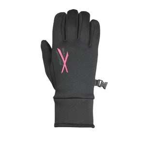 Black all-weather glove by Seirus with a pink "Seirus XTREME" logo and an adjustable wrist buckle.