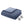 Blue plush heated blanket by Serta, folded, with two white controllers.