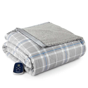 Shavel Micro Flannel The Modern Reverse to Sherpa Electric Heated Blanket - Twin