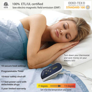 Shavel Micro Flannel The Original 7 Layers of Warmth Electric Blanket - King/Buffalo Check Red