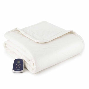 Shavel Micro Flannel The Premier Reverse to Ultra Velvet Heated Throw/Twin - Oversized 62" x 84"