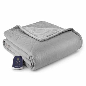 Shavel Micro Flannel The Premier Reverse to Ultra Velvet Heated Throw/Twin - Oversized 62" x 84"