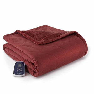 Shavel Micro Flannel The Premier Reverse to Ultra Velvet Heated Throw/Twin - Oversized 62" x 84"