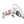 White Shokz OpenRun Pro 2 Standard headphone by Shokz in an exploded view, revealing internal orange, silver, and black components.