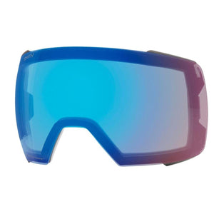 Blue-green mirrored ski goggles by Smith Optics with a dark frame, showing 'SMITH' and 'ChromaPop' on the lens.