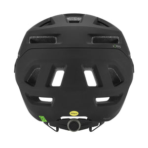 Matte black mountain helmet by Smith Optics, back view with MIPS, Koroyd, and VaporFit dial.