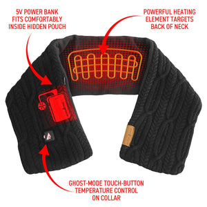 ActionHeat 5V Battery Heated Cable Knit Wrap Scarf