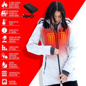 ActionHeat Buffalo Bills 5V Women's Long Puffer Battery Heated Jacket