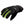 Black and lime green heated glove by Therm-ic, with a control button on the wrist and 