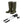 Black and transparent shoe dryer by Therm-ic with a power plug, alongside a pair of olive green rubber boots.