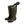 Black plastic shoe dryer by Therm-ic, drying two dark green rubber boots, side view.