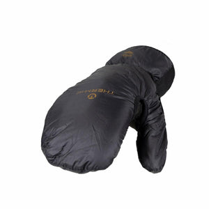 Black insulated mitten by Therm-ic, featuring the brand logo and a separate thumb section.