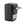 Black textured USB power adapter by Therm-ic with foldable US-style electrical prongs, shown from a side view.