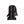 Black Laptop Backpack by Thule, back view, attached to a rolling suitcase handle via a pass-through strap.