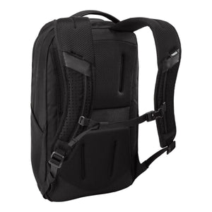 Black Laptop Backpack by Thule, shown from the back with a padded mesh panel, adjustable shoulder straps, and a chest strap.
