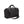 Black textured duffel bag by Thule with top handles and an adjustable padded shoulder strap, angled view.