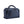 Dark blue duffel bag by Thule made of textured fabric, with top handles and a shoulder strap, angled view.