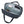 Dark gray/blue crossbody bag by Thule, open showing organizational pockets containing earbuds, phone, keys, and charging cable.