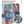 Charcoal handheld fan with ice cooler by Torras, carried by a woman with a light blue denim bag, showcasing its compact size and hanging option.
