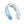 Foldable neck fan in light blue and white by Torras, with ventilation grilles and smooth sections.