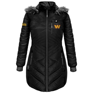 ActionHeat Washington Commanders 5V Women's Long Puffer Battery Heated Jacket