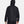 Black hooded men's jacket by Under Armour, seen from the back with a smooth fabric texture.