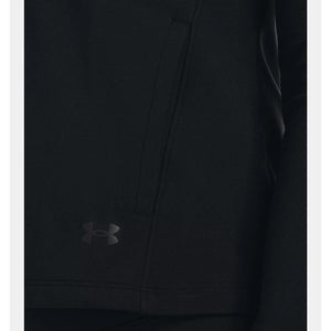 Black Women's Motion Jacket by Under Armour, featuring a subtle logo and a zippered side pocket.