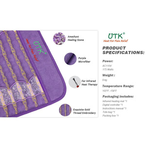 UTK Amethyst Far Infrared Heating Pad for Back Pain Relief 24'' x 59''
