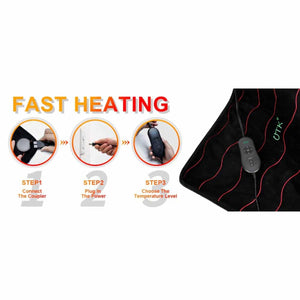 UTK Far Infrared Heating Pad for Back Pain Relief - Black/20''x24''