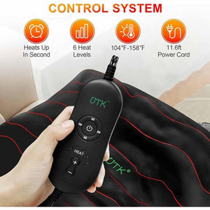 UTK Far Infrared Heating Pad for Back Pain Relief - Black/20''x24''