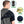 Black neoprene electric heated shoulder wrap by UTK Technology worn on a man's shoulder, with a thermostat, jade stones, and neoprene fabric shown in insets.