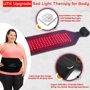 UTK Red Light Therapy Belt For Body Pain Relief 4 in 1 Flexible Wearable Device