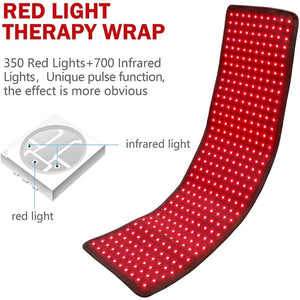 UTK Red Light Therapy Wearable Wrap for Body Pain Relief Large Pad 35" x 11"